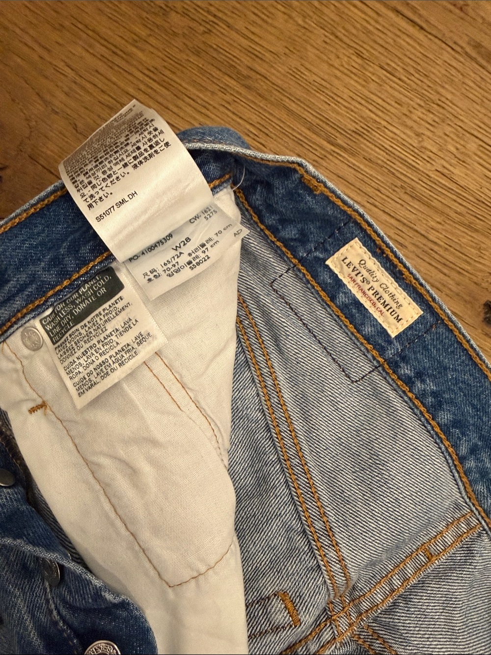 Levi’s 501 High-Rise Distressed Jean Shorts - Light Blue - Picture 2 of 3
